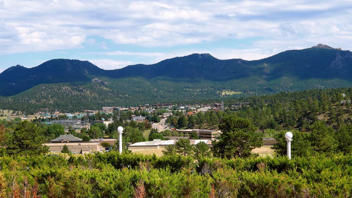 Estes Park, Colorado with the Rocky Mountains
