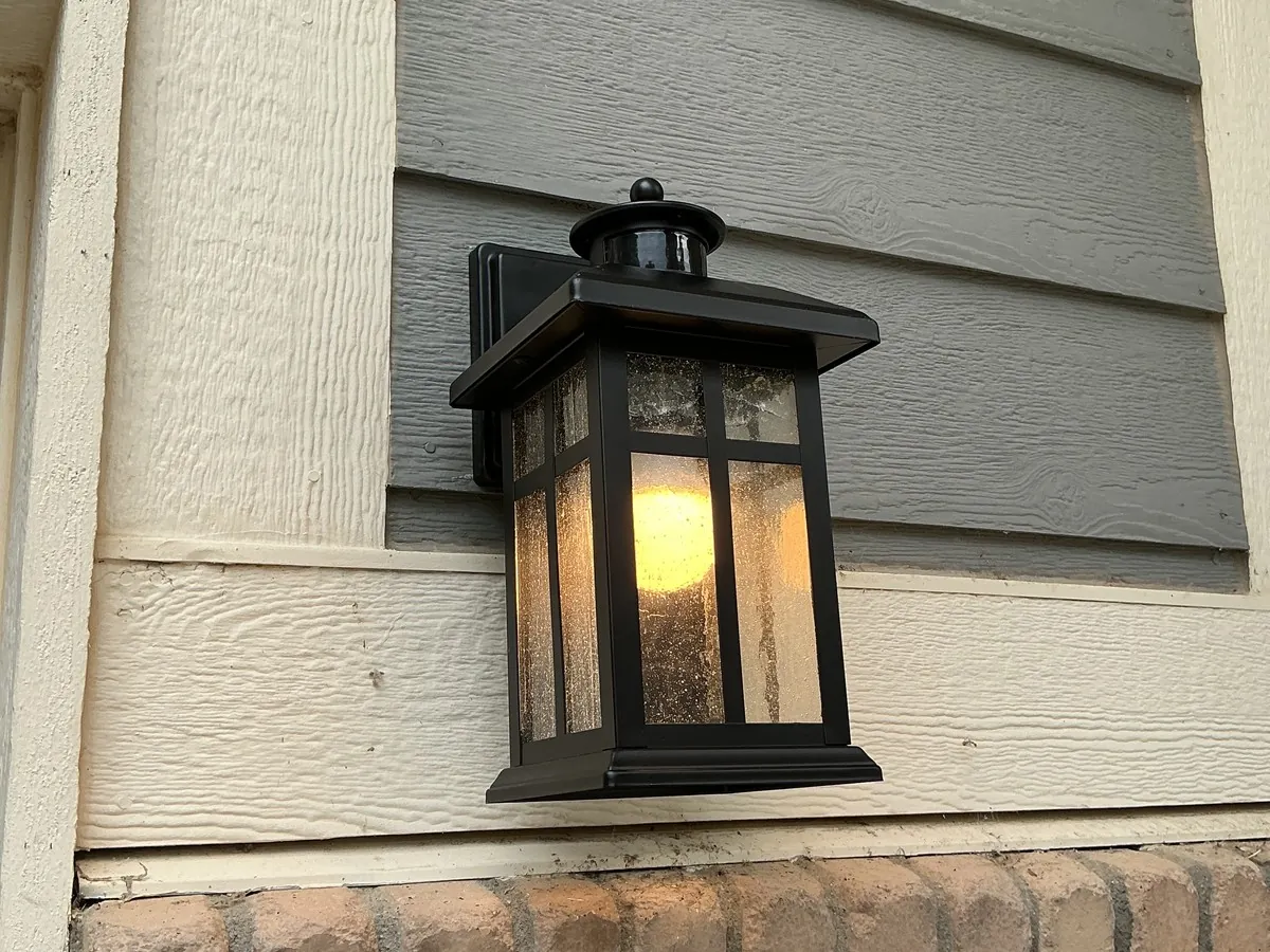 Exterior porch light installation by Eggers Electric in Northern Colorado