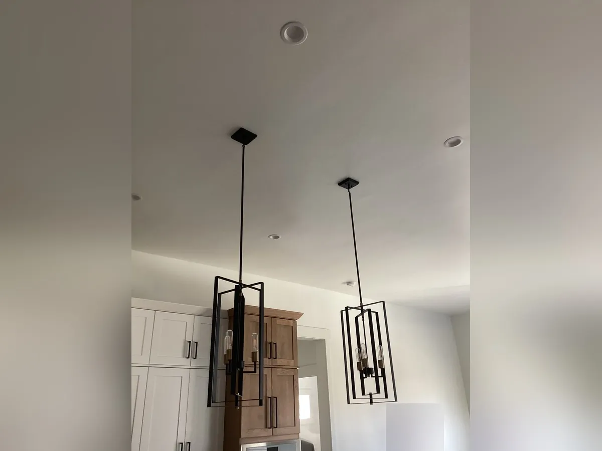 Kitchen recessed lighting and island pendants by Eggers Electric in Northern Colorado