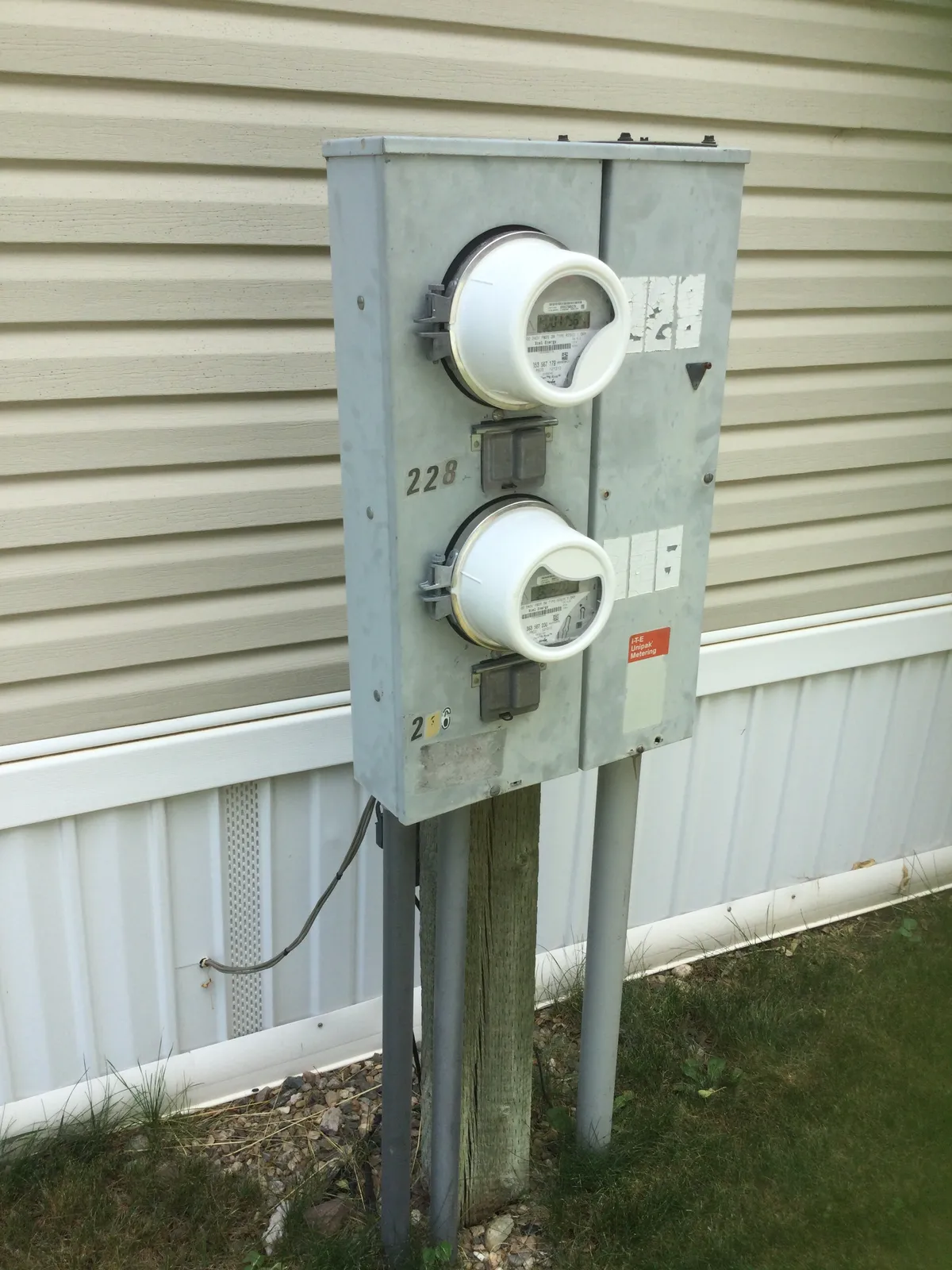 Outdoor meter pedestal set on posts, Northern Colorado