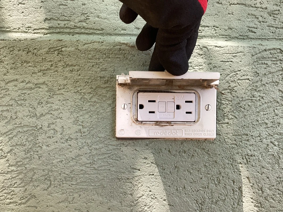 Outdoor GFCI outlet by Eggers Electric in Northern Colorado